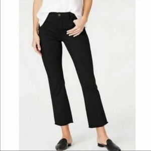 J.Jill kick flare black denim raw hem